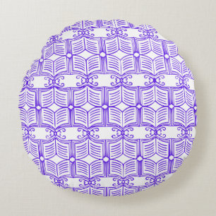 Library Book Pattern Round Cushion