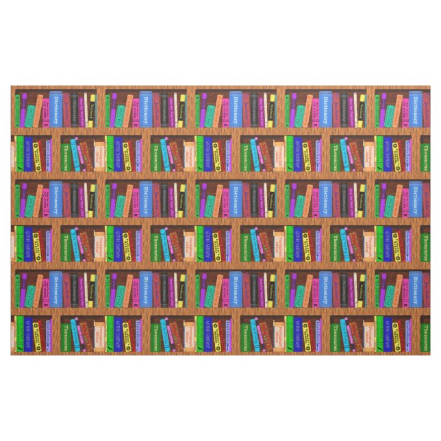 Library Book Shelf Pattern for Readers Fabric (Fat Quarter)