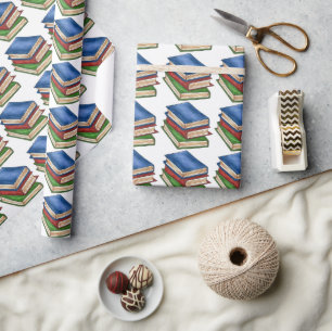 Library Book Stack Teacher Education Read Reading Wrapping Paper