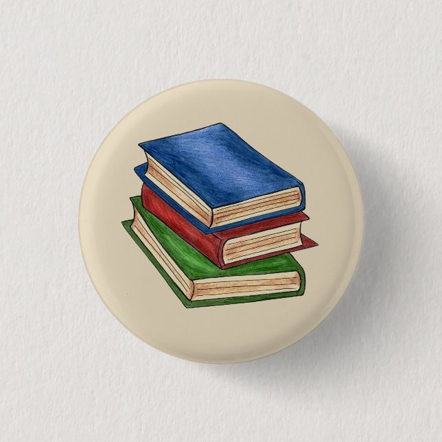 Library Book Stack Teacher Librarian Educator Gift 3 Cm Round Badge (Front)