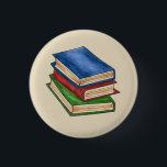 Library Book Stack Teacher Librarian Educator Gift 3 Cm Round Badge<br><div class="desc">Design features an original marker illustration of a stack of leather-bound library books. Ideal as a gift for a teacher, librarian, or school employee, or for anyone who loves to read! This library book illustration is also available on other products. Don't see what you're looking for? Need help with customisation?...</div>