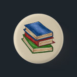 Library Book Stack Teacher Librarian Educator Gift 3 Cm Round Badge<br><div class="desc">Design features an original marker illustration of a stack of leather-bound library books. Ideal as a gift for a teacher, librarian, or school employee, or for anyone who loves to read! This library book illustration is also available on other products. Don't see what you're looking for? Need help with customisation?...</div>