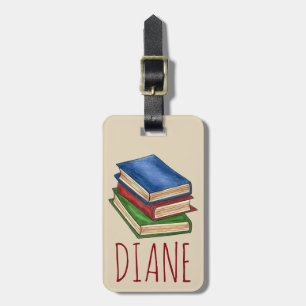 Library Book Stack Teacher Librarian Educator Gift Luggage Tag