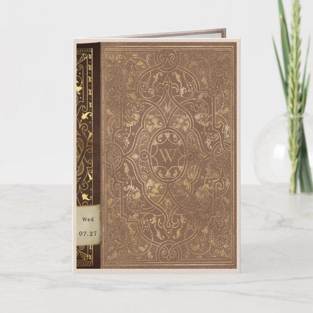 Library Book with Folded Notes Literary Wedding (Front)