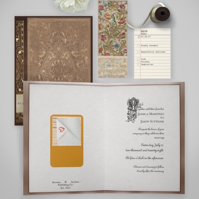 Library Book with Folded Notes Literary Wedding (Creator Uploaded)