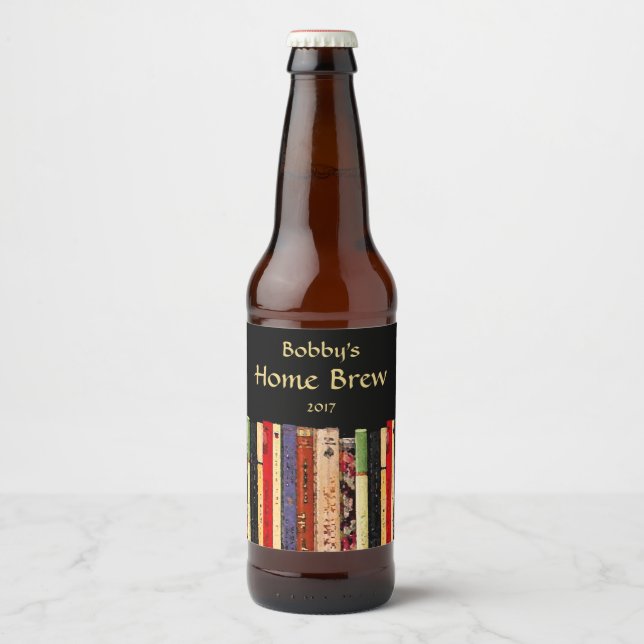 Library Books Abstract Beer Label (Front)