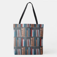 Library Books All-Over-Print Tote Bag, Large