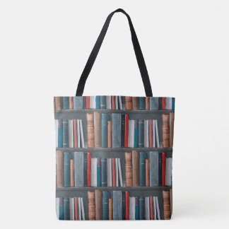 Library Books All-Over-Print Tote Bag, Large Bag