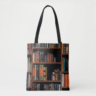 Library Books All-Over-Print Tote Bag, Medium