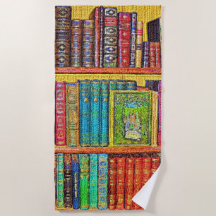 Library Books Beach Towel