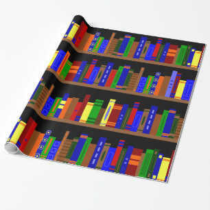 library books bookshelf  librarian wrapping paper
