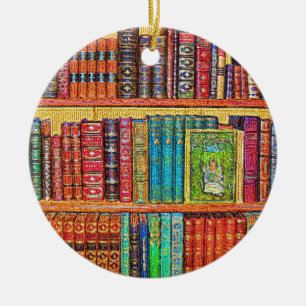 Library Books Ceramic Tree Decoration
