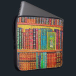 Library Books Laptop Sleeve<br><div class="desc">A shelf full of classic leather bound books transformed with the addition of embroidery texture. Keep your laptop protected,  and safe from harm with a Library Books Sleeve.</div>