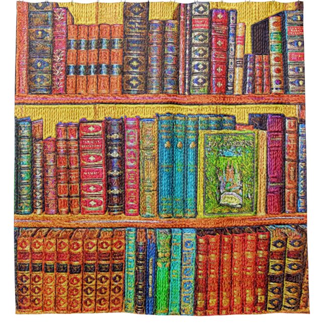 Library Books Shower Curtain (Front)