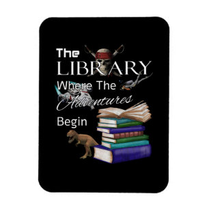 Library Books Where The Adventure Begins Book Read Magnet