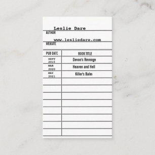 library card author card