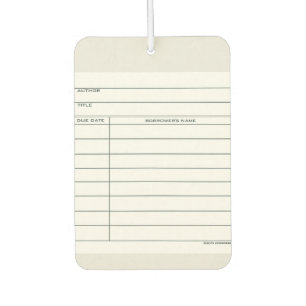Library Card Car Freshener