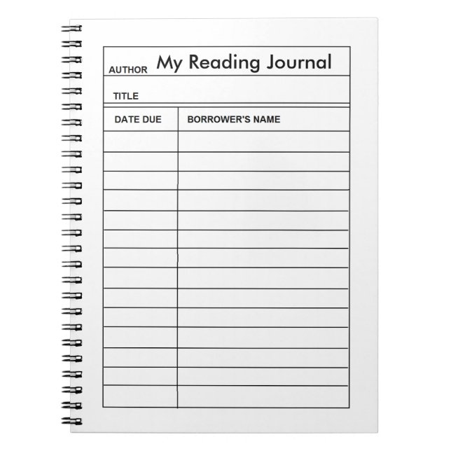 "Library Card" Notebook (Front)