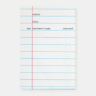 Library Card Post-It Post-it Notes