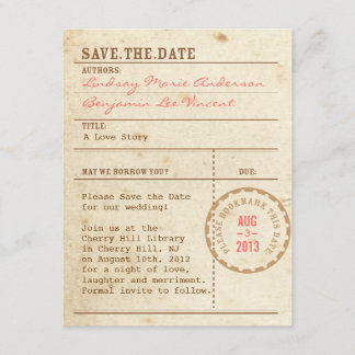 Library Card Save the Date
