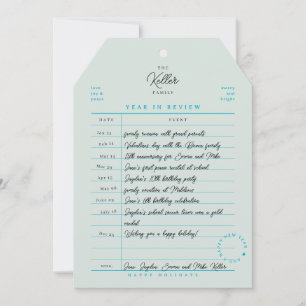 Library Card Year in Review Flat Holiday Card