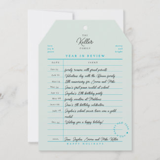 Library Card Year in Review Flat Holiday Card