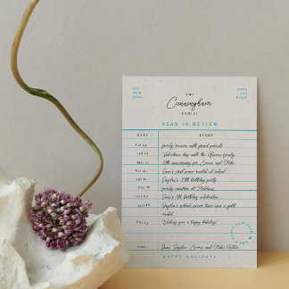 Library Card Year in Review Flat Holiday Card