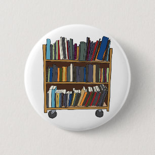 Library Cart 6 Cm Round Badge