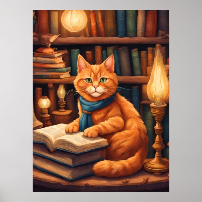 library cat #13 poster (Front)