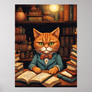 library cat #5 poster