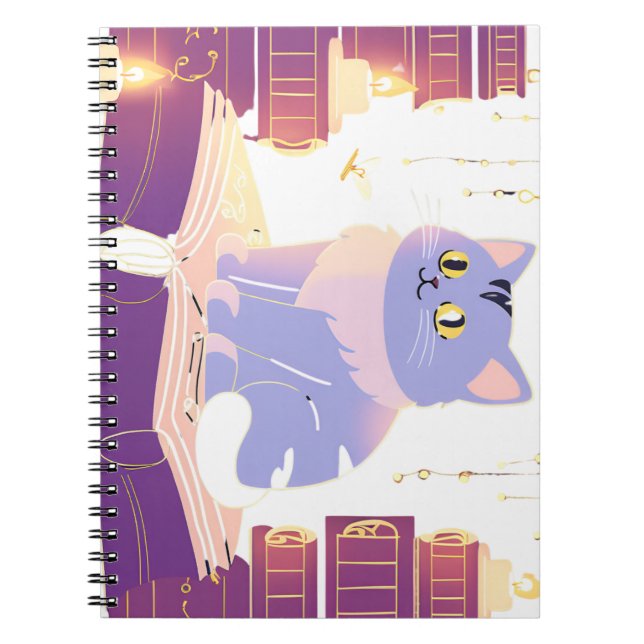 Library cat cafe  notebook (Front)