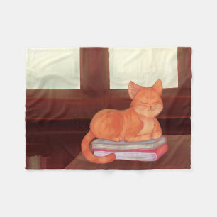 Library Cat Fleece Blanket
