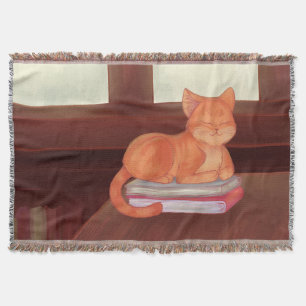 Library Cat Throw Blanket