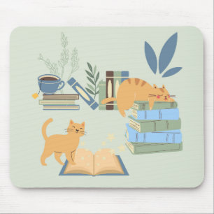 Library Cats Mouse Pad