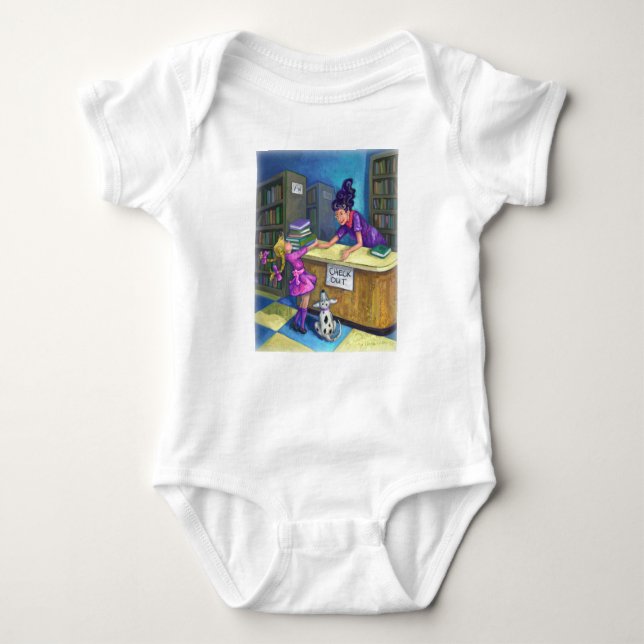 Library Check Out Artwork Baby Bodysuit (Front)