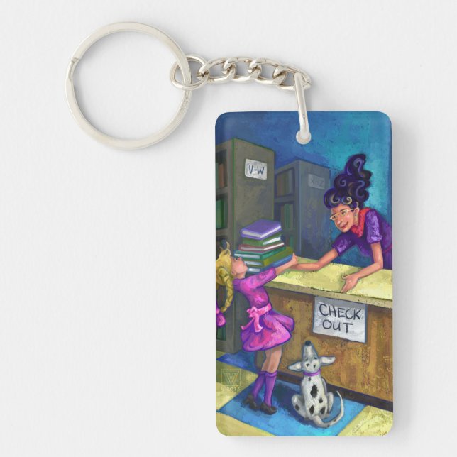 Library Check Out Artwork Key Ring (Front)