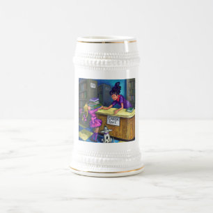 Library Check Out Beer Stein