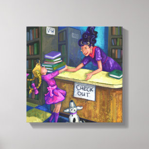 Library Check Out Canvas Print