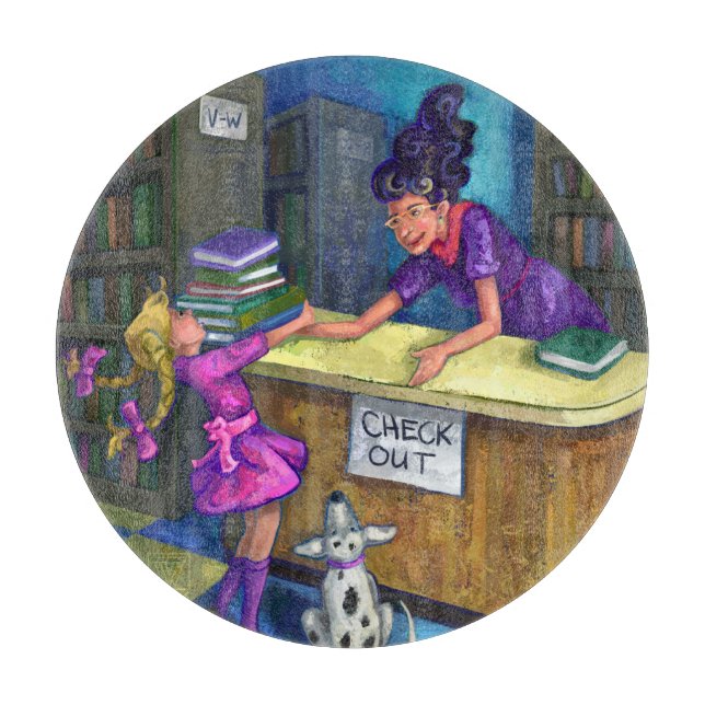 Library Check Out Cutting Board (Front)