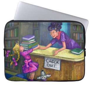 Library Check Out Laptop Sleeve