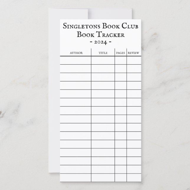 Library Checkout Card Book Tracker Pamphlet (Front)