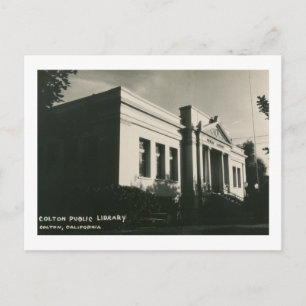 Library, Colton, California Vintage Postcard