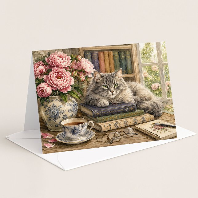 Library Companion Watercolor Note Card (Creator Uploaded)