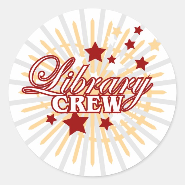 Library Crew Classic Round Sticker (Front)