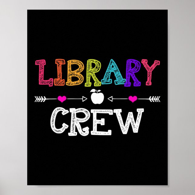 Library Crew Teacher Fun First Day of School Gift  Poster (Front)