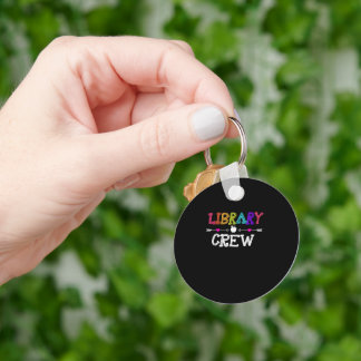 Library Crew Teacher Funny First Day of School Key Ring