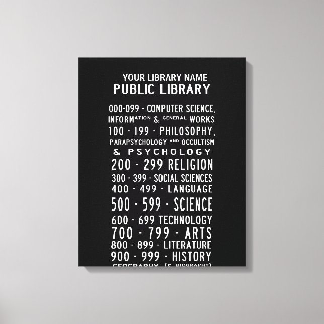 Library Dewey Decimal Bus Roll on canvas Print (Front)