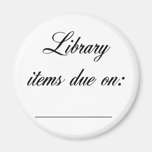 Library Due Date Reminder Magnet