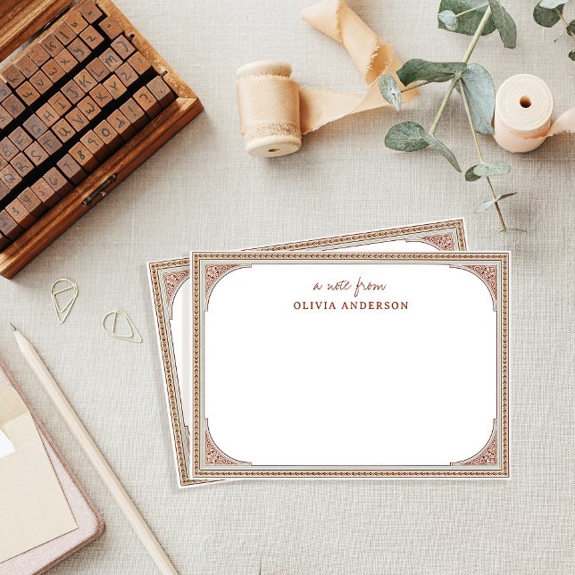 Library | Elegant Vintage Frame Card (A vintage library style note card)