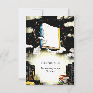 Library Fairytale Custom Storybook Birthday Thank You Card
